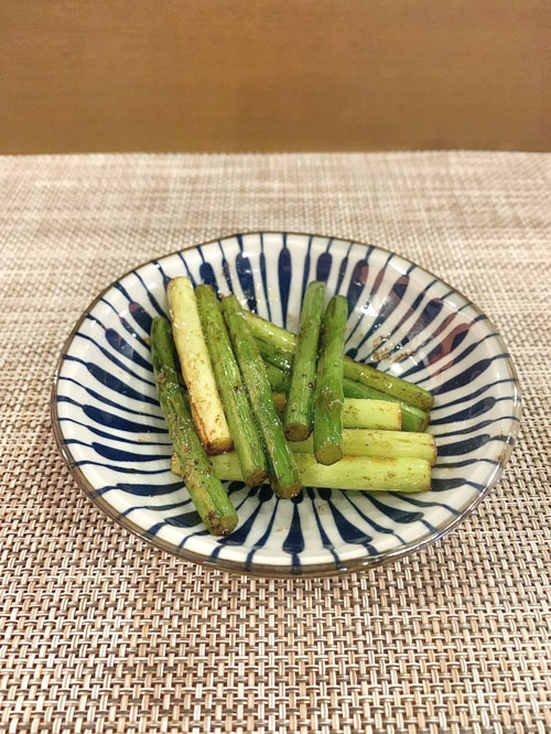 にんにくの芽焼きバター醤油	garlic sprout grill Butter soy sauce	