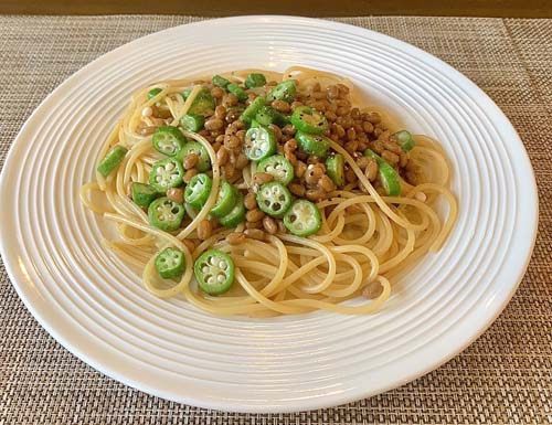 納豆オクラパスタ	NATTO AND OKRA PASTA	