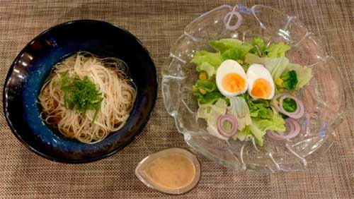 鶏がら冷やしサラダそうめん Chicken bone Hiyashi Salad Soumen